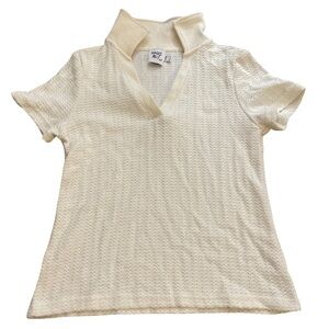 Princess Polly Ivory Textured Short Sleeve Top